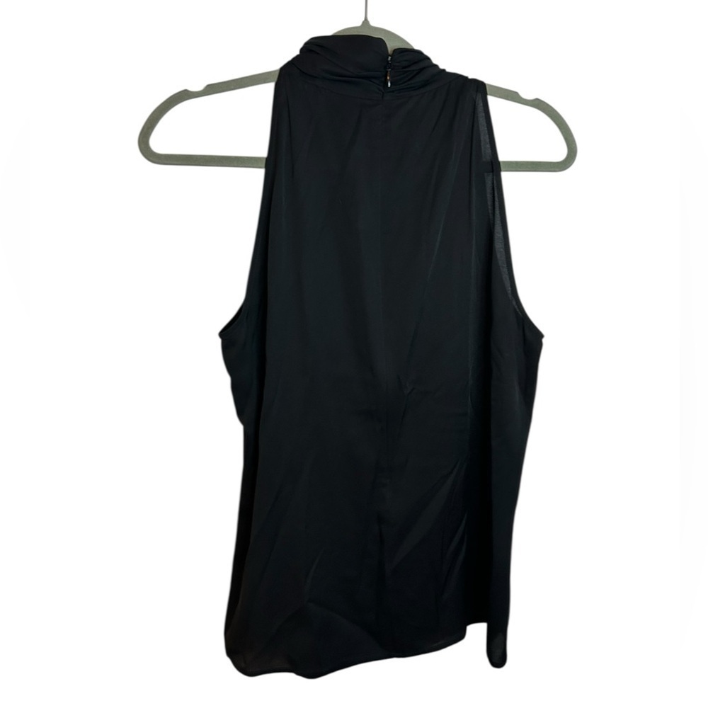 St. John Black Silk Sleeveless Neck Tie Top - Picture 2 of 5